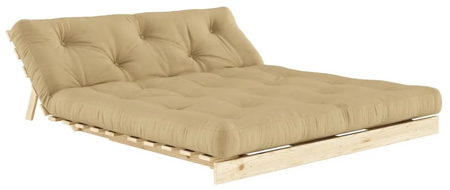Canapea galbenă extensibilă 160 cm Roots - Karup Design
