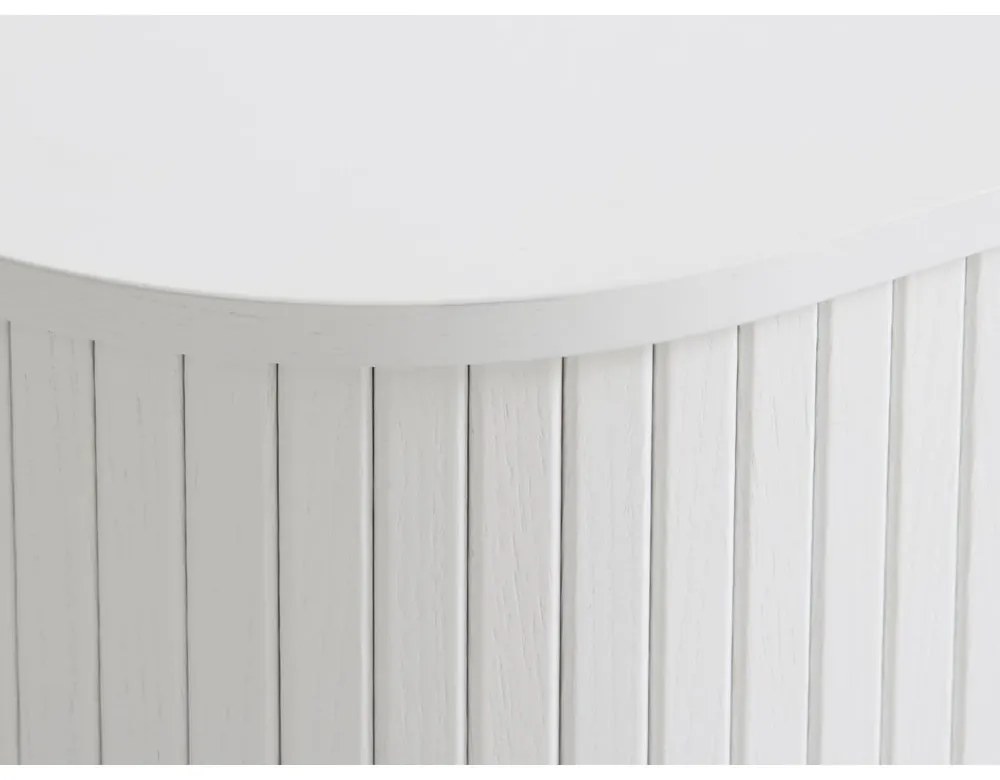 Comodă albă cu ușă glisantă 140x76x45 cm Nola – Unique Furniture