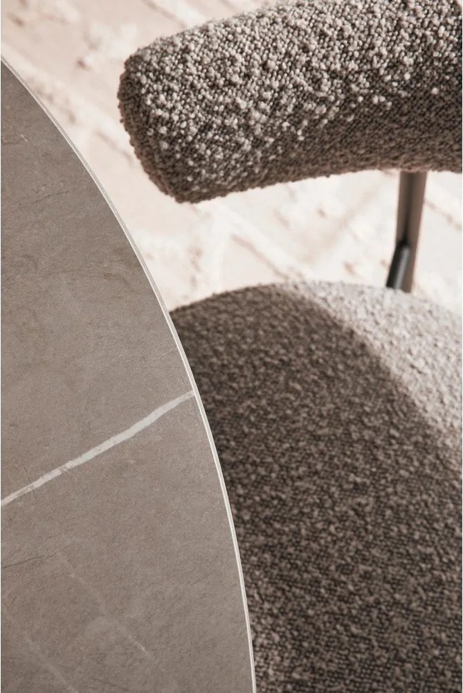 Masă de dining rotundă cu blat cu aspect de marmură ø 120 cm Bamira – Yes Everyday