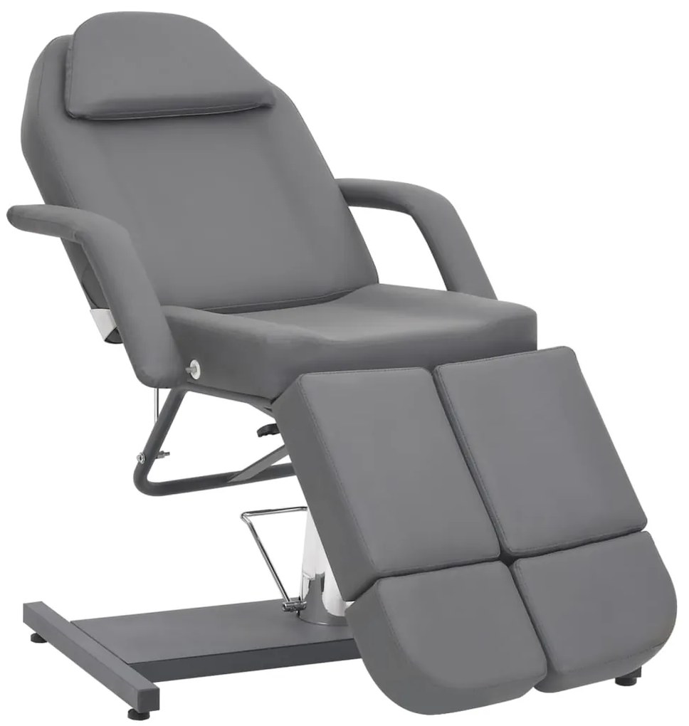 vidaXL Scaun tratament de înfrumusețare, gri, 180x62x78 cm, piele eco