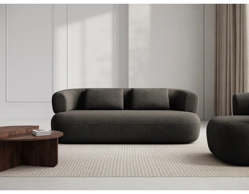 Canapea maro cu tapițerie din țesătură bouclé 178 cm Jenny – Micadoni Home