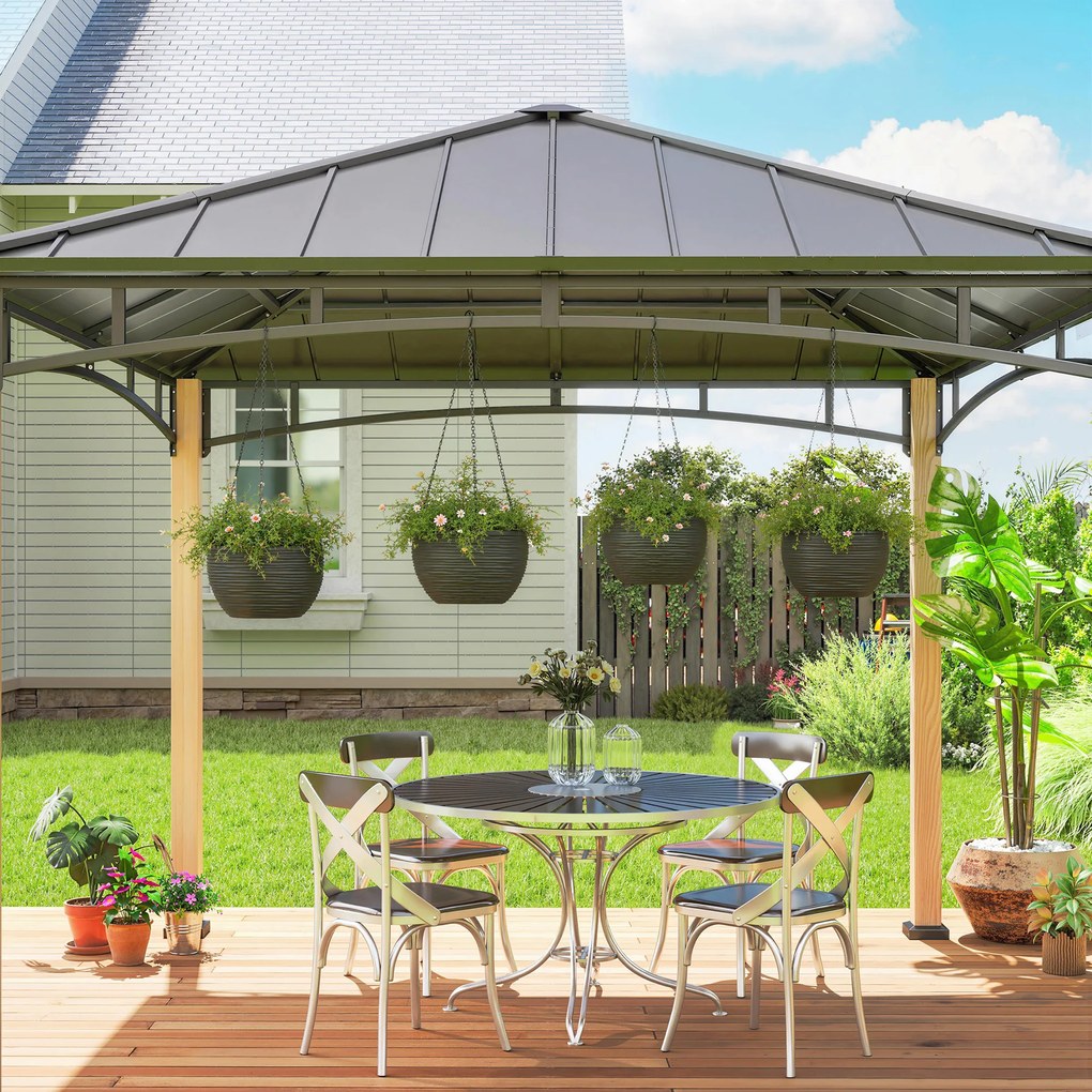 Outsunny Ghivece pentru plante de exterior și interior, auto-udare, ghivece suspendate cu lanțuri metalice, 4 bucăți, negru | Aosom Romania