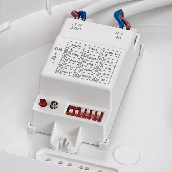 Rabalux 77237 - Plafonieră de exterior cu senzor WELRO 1xE27/9W/230V IP65 Ø30 cm albă