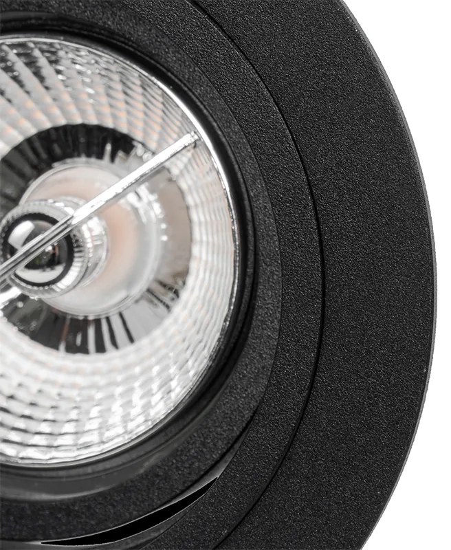 Spot integrat rotund negru reglabil - Chuck 70