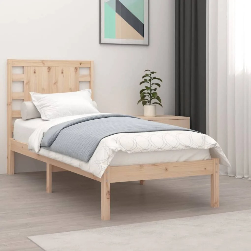 3104183 vidaXL Cadru de pat single, 90x190 cm, lemn masiv