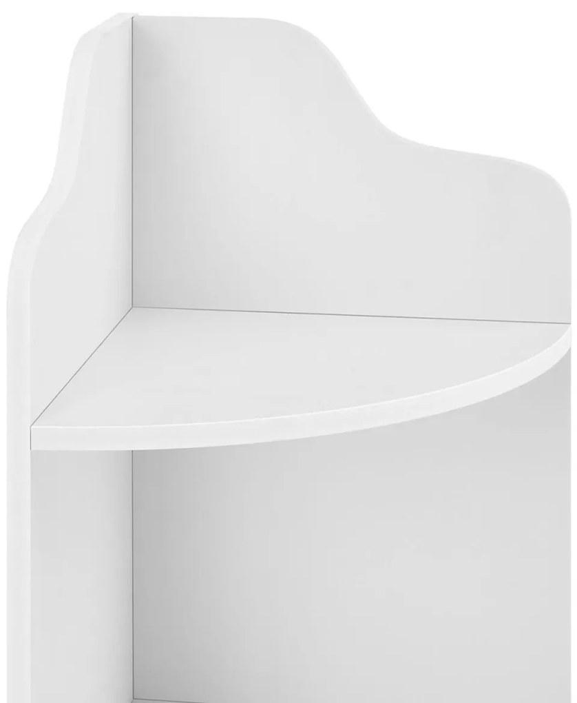 Raft de colt pentru baie 4 niveluri 90x28x28cm   PAL alb