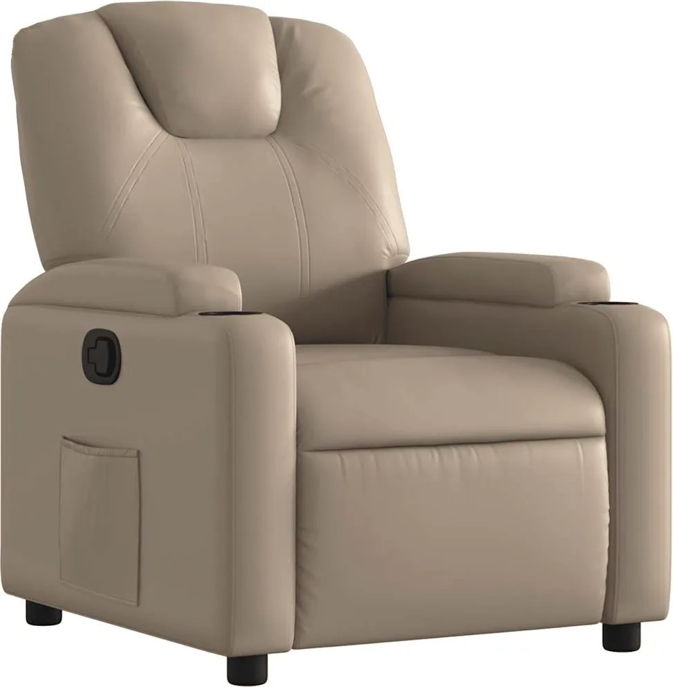 vidaXL Fotoliu rabatabil, cappuccino, piele ecologică