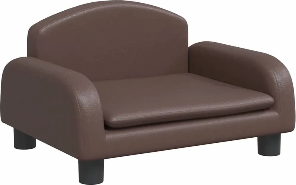 vidaXL Canapea pentru copii, maro, 50x40x30 cm, piele ecologică