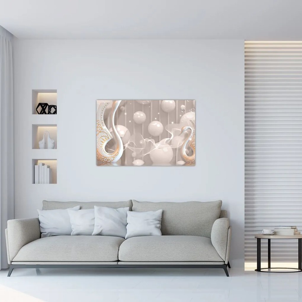 Tablou - Lebede fermecate (90x60 cm)