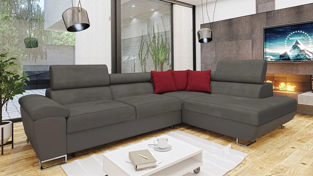 Colțar Alphard (D) (piele ecologică Soft 029 + Uttario Velvet 2971 + Kronos 02). 1060188