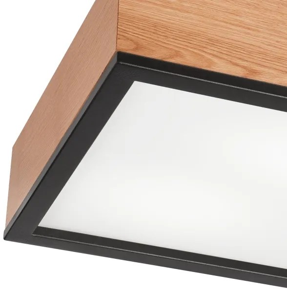 Plafonieră OAK SQUARE 2xE27/15W/230V 31x31 cm stejar/negru