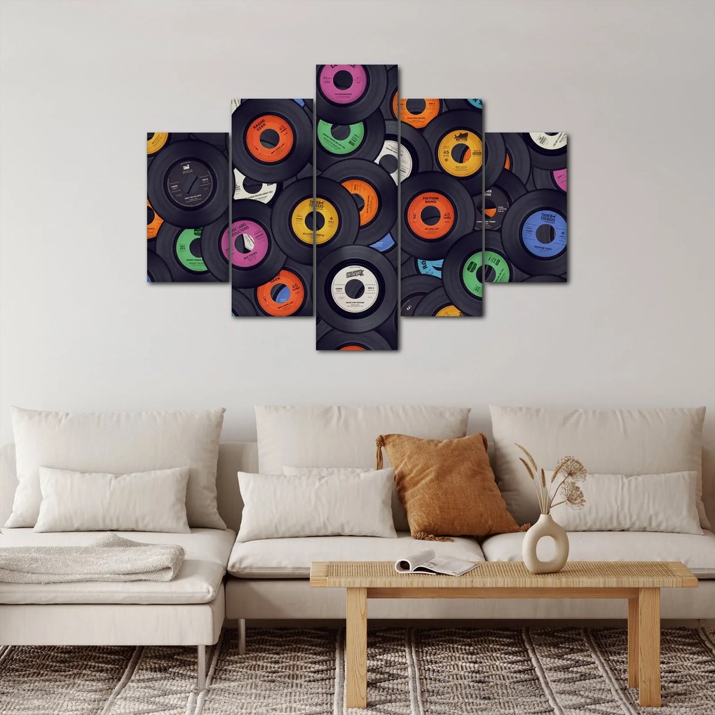 Tablou - plăci de gramofon (150x105 cm)