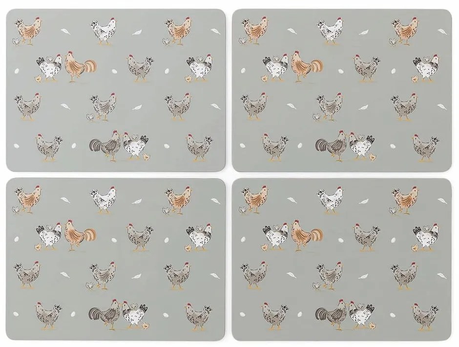 Suporturi pentru farfurii 4 buc. din plută 21x29 cm Hen House – Cooksmart ®