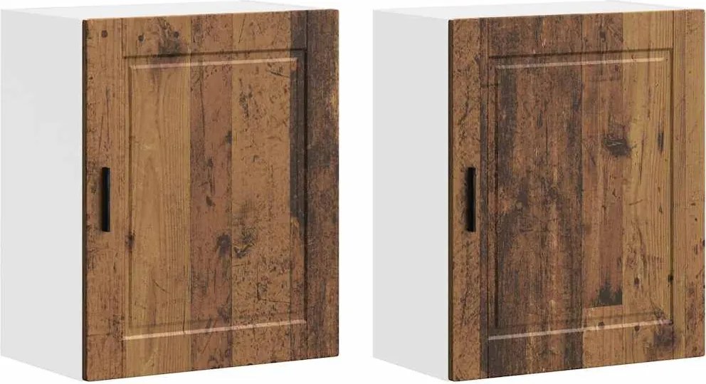 vidaXL Dulapuri de bucatarie 2 buc "Porto" Lemn vechi lemn prelucrat