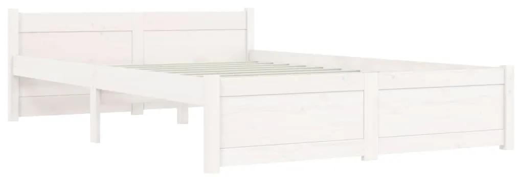 815040 vidaXL Cadru de pat, alb, 120x200 cm, lemn masiv de pin