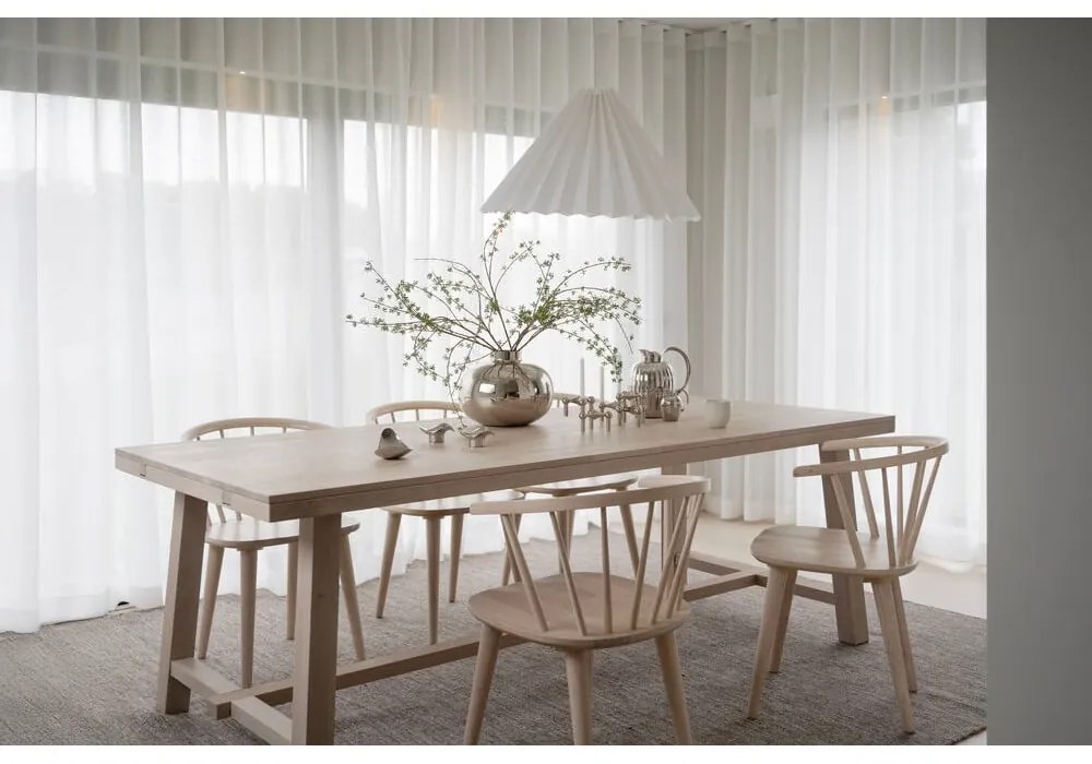 Masă de dining din lemn de stejar lăcuit Rowico Brooklyn, 220 x 95 cm, mat