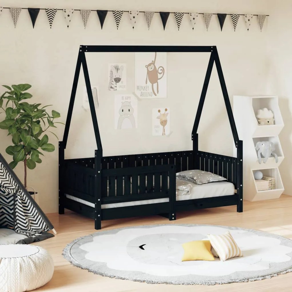 834503 vidaXL Cadru de pat pentru copii, 70x140 cm, lemn masiv de pin