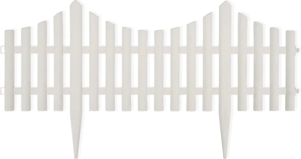 vidaXL Despărțitor de gazon, alb, 17 buc. / 10 m