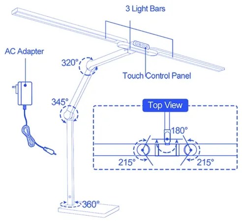 Brilagi-LED VARIO Lampă de masă tactilă cu dimmer LED/24W/230V 3000-6500K albă