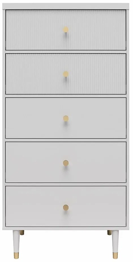 Comodă gri deschis înaltă 70x141 cm Elizabeth – CosmoLiving by Cosmopolitan