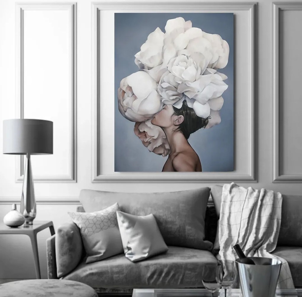 Tablou canvas White Peony 120x80 cm