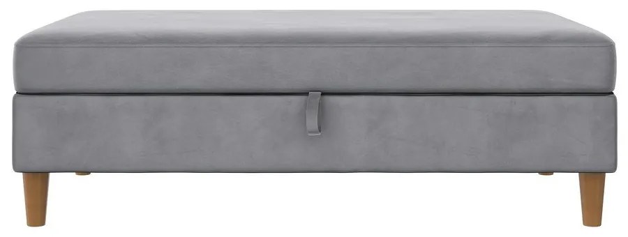 Taburet gri deschis cu tapițerie din catifea Lilly – Støraa