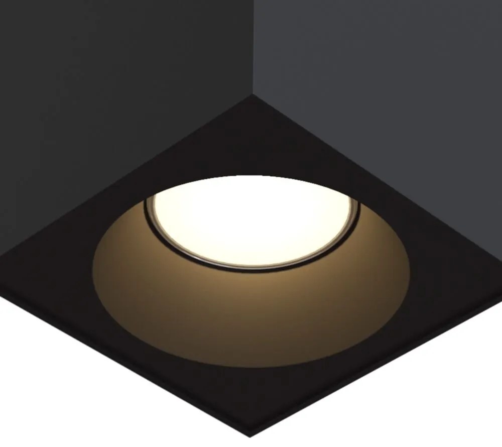 Spot aplicat, plafoniera pentru baie design modern IP65 Zoom negru 9x9cm