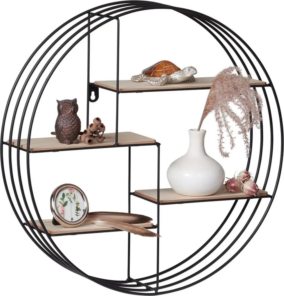 Raft HANNA, negru/stejar, 45x11x45 cm