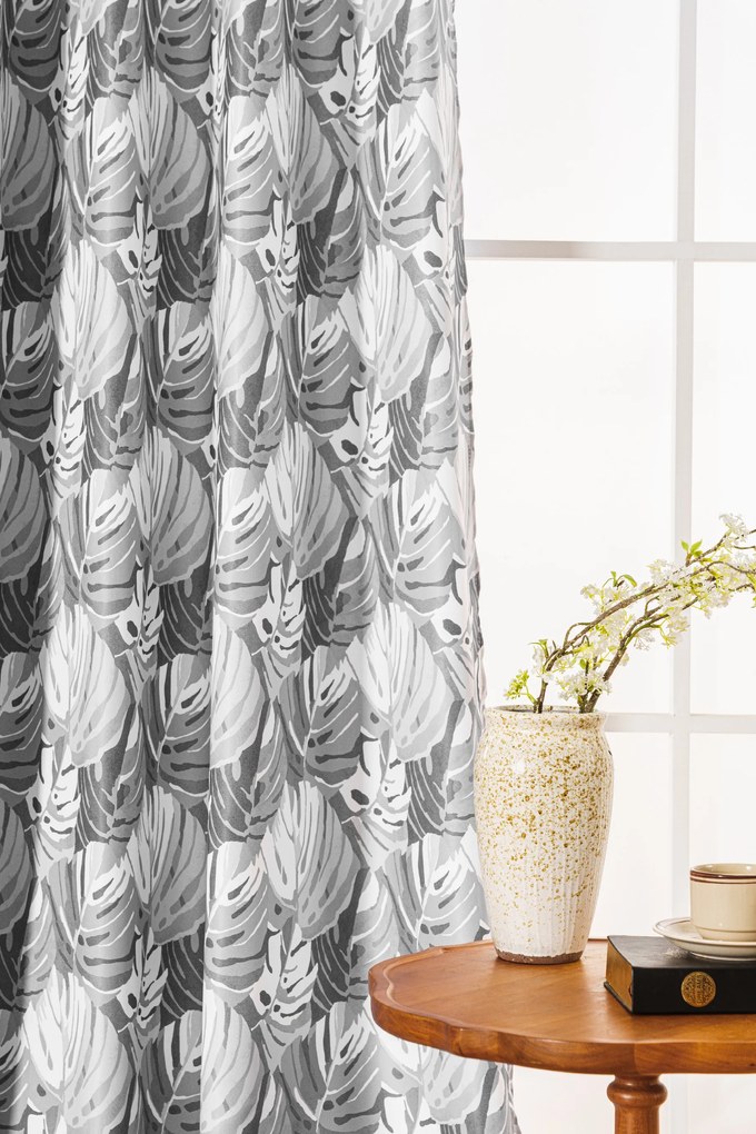 Draperie FLOCUS 140x250 cm, cu model Agatat: Inele metalice