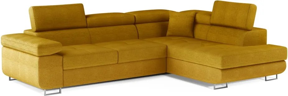 Colțar galben extensibil/cu spațiu de depozitare (cu colț pe partea dreaptă/în formă de ”L”) Anton – ELTAP