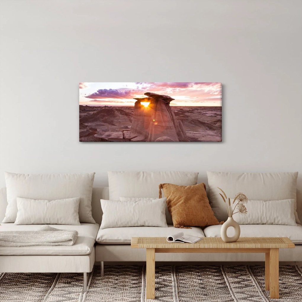 Tablou - Apus de soare în deșert (120x50 cm)