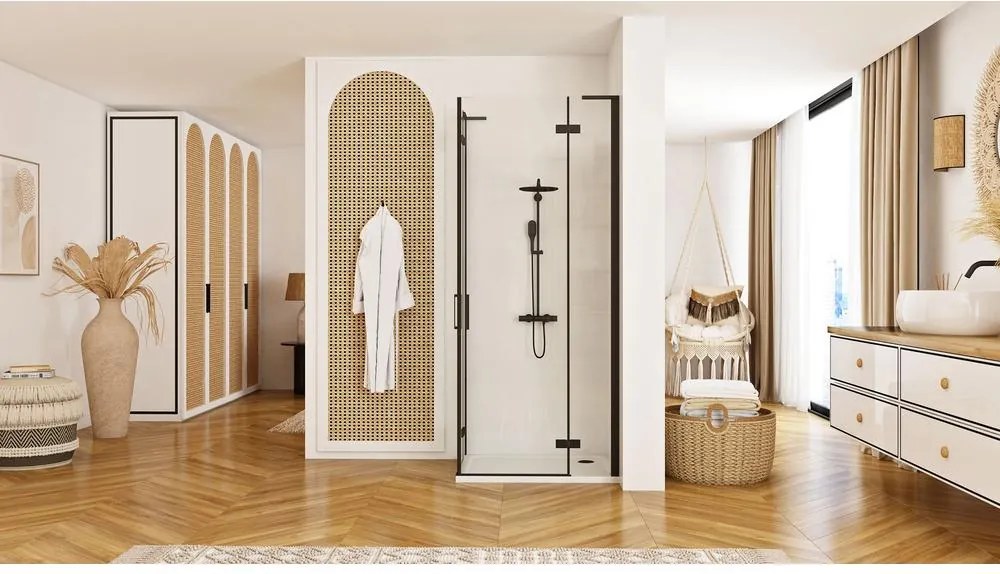 Cabina dus REA Hugo Double 90x90 cm negru