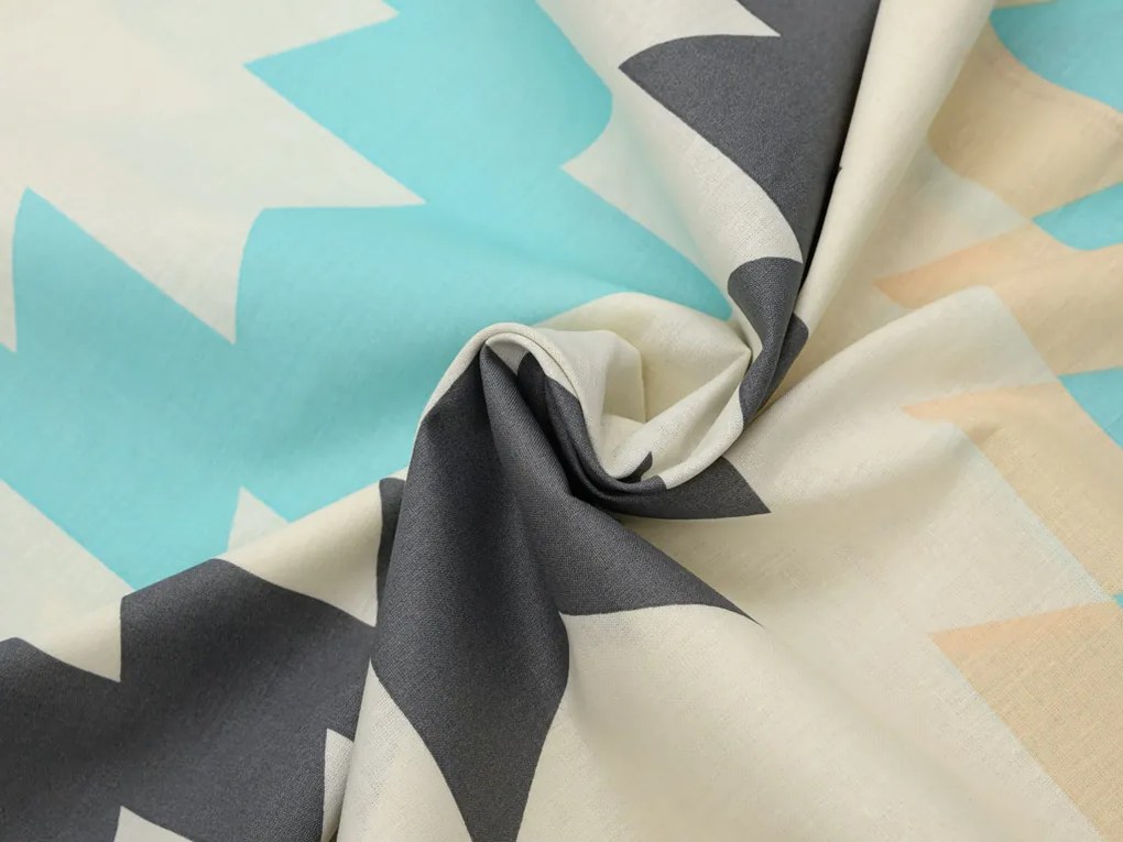 Lenjerie de pat din bumbac Renforce DIAGRAM crem Dimensiunile lenjeriei: 70 x 90 cm | 140 x 200 cm