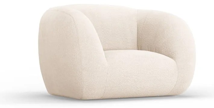 Fotoliu crem cu tapițerie din stofă bouclé Essen – Cosmopolitan Design