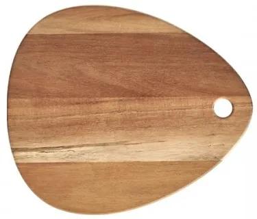Tocator din lemn de salcam, Oriental Oval Small Natural, L30xl26xH2 cm
