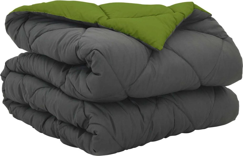 vidaXL Duvet complet pe tot parcursul anului Verde și Antracit