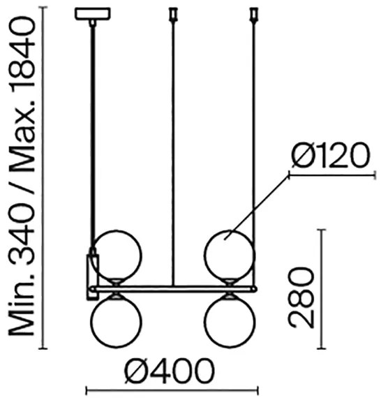 Lustră pe cablu Maytoni MOD013PL-04BS1 RING 4xG9/25W/230V auriu