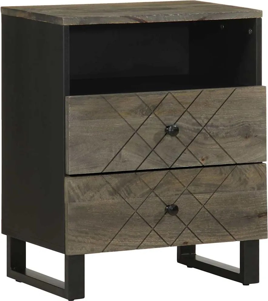 vidaXL Noptiera neagra 50x33x62 cm lemn masiv de mango