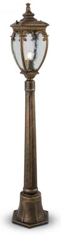 Stalp de exterior protectie IP44, Fleur H-113cm, negru cu auriu