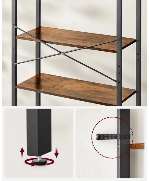 Bibliotecă NAVARO, maro/neagră