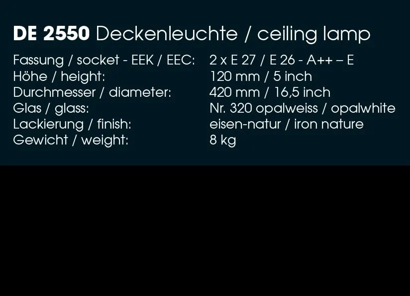 Aplica perete sau tavan design industrial din fier forjat DE 2550, 42cm