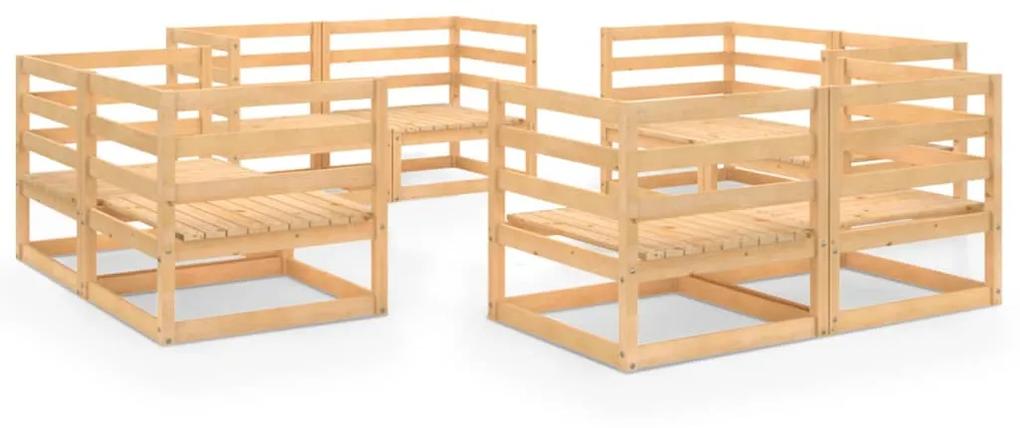 3075284 vidaXL Set mobilier de grădină, 9 piese, lemn masiv de pin
