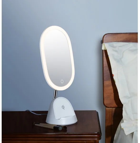 Immax 08970L - Oglindă LED reglabilă cu încărcare wireless LED/18W/230V