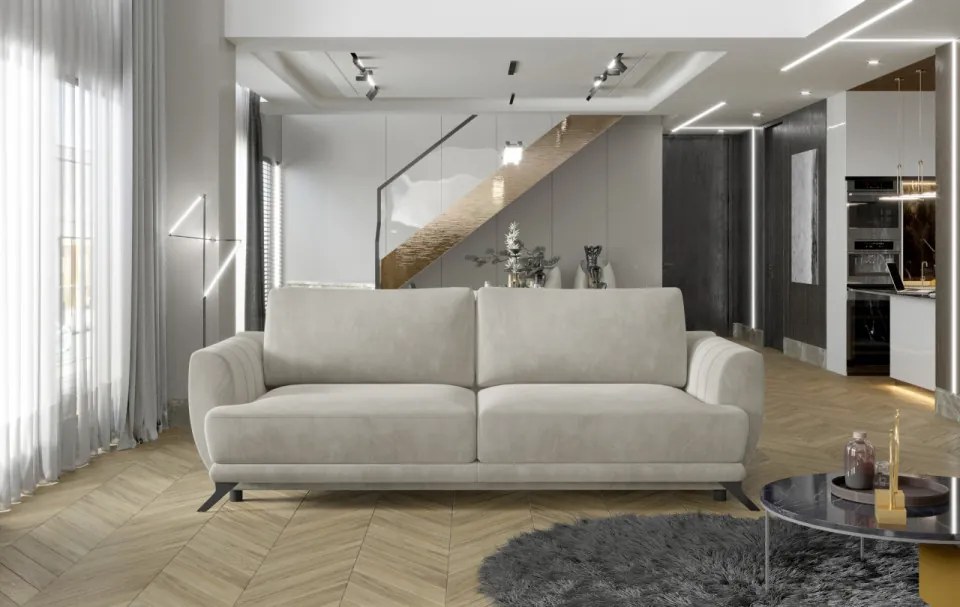 Canapea extensibila cu spatiu pentru depozitare, 242x90x95 cm, Megis 02, Eltap (Culoare: Maro deschis / Texas 26)