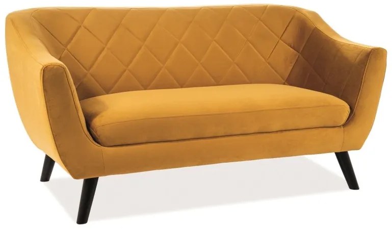 Canapea Fixa Molly Velvet 2 Mustariu , l102xA56xH83 cm