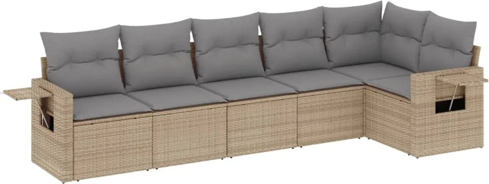 vidaXL Set canapele de grădină cu perne, 6 piese, bej, poliratan
