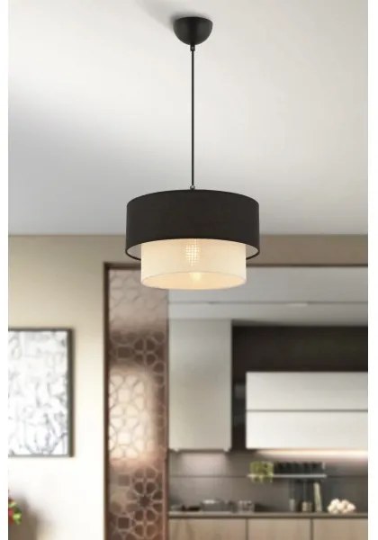 Pendul cu cablu ECHO 1xE27/60W/230V negru/crem