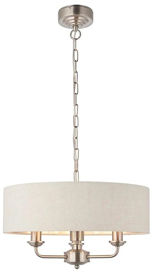 Lustră pe lanț Endon 94361 HIGHCLERE 3xE14/40W/230V bej/crom mat