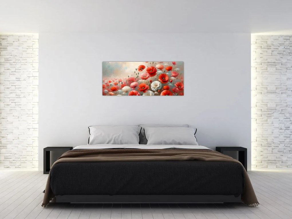 Tablou - Pictură cu maci (120x50 cm)