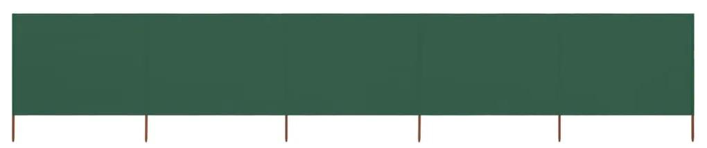 Paravan anti-vant cu 5 panouri, verde, 600 x 80 cm, textil Verde, 600 x 80 cm